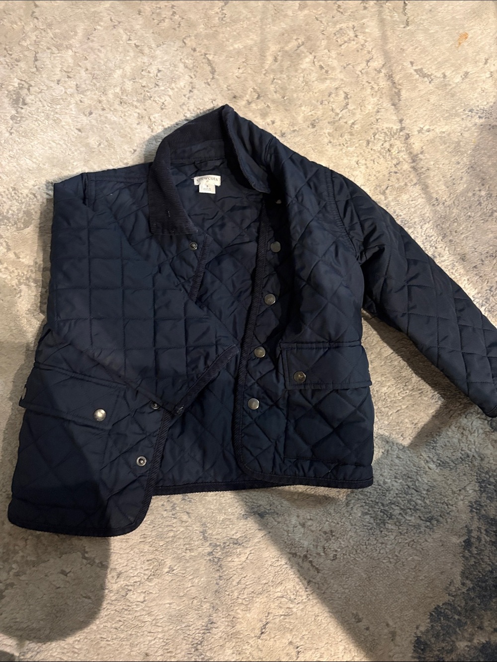 Crew Cuts Quilted Navy Kids Jacket with Snap Closure